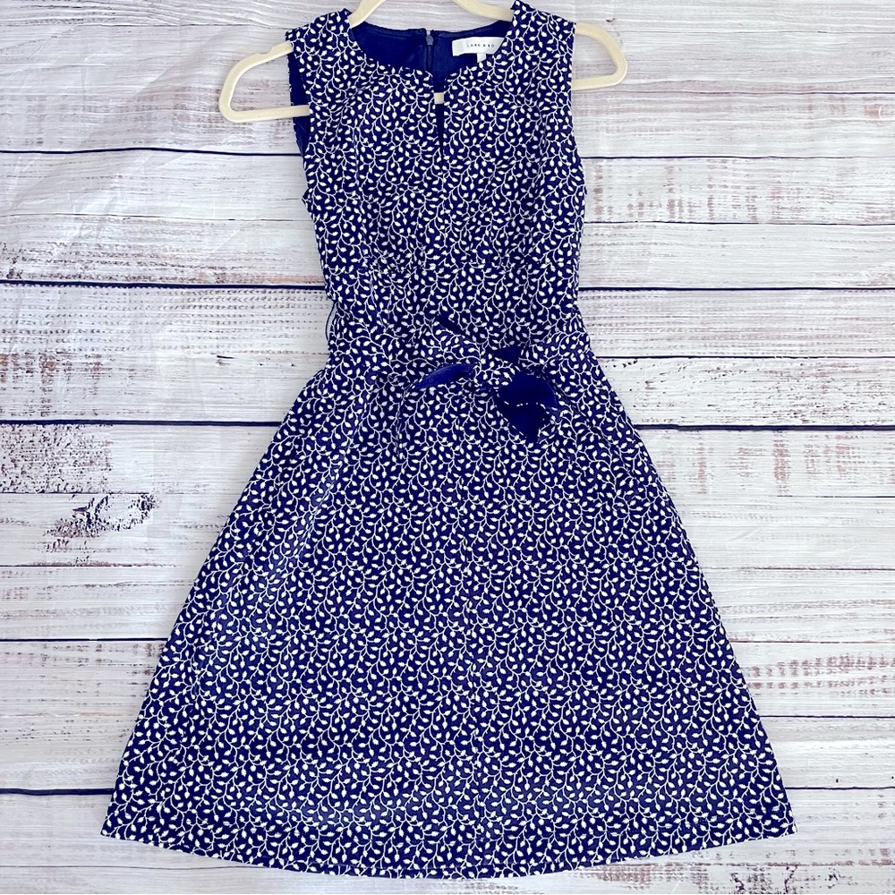 Navy and white dress